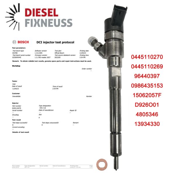 Cresoro 2.0 CDTI Diesel Injector | Bosch 0445110270 96440397 | Fuel System Parts - Image 3